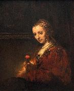 Rembrandt Peale Portrait of a Woman with a Pink Carnation Spain oil painting artist